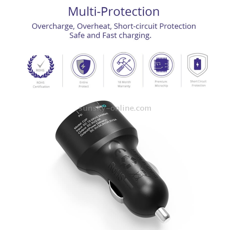 Tronsmart C2P 42W 3A Max USB Port USB-C / Type-C Car Charger for Google Nexus 6P / 5X, LeTV One Max / Pro(Black) Tronsmart C2P 42W 3A Max USB Port USB-C / Type-C Car Charger for Google Nexus 6P / 5X, LeTV One Max / Pro(Black)
