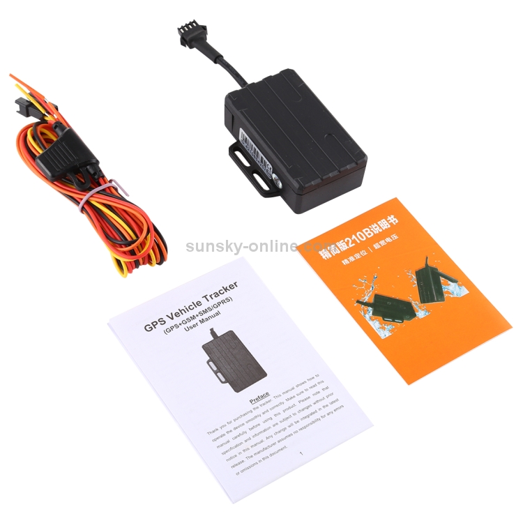 TL210 Rastreador de vehículos para camiones y vehículos GSM GPRS / SMS GPS Tracker (Negro) - 4