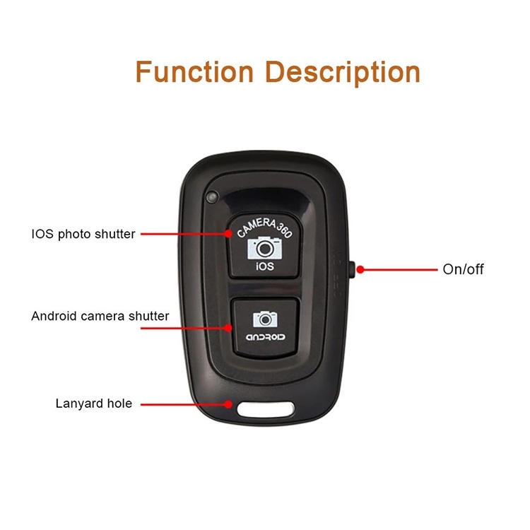 Dual-key Bluetooth Remote Shutter Camera Control Self-timer (Black) Dual-key Bluetooth Remote Shutter Camera Control Self-timer (Black)