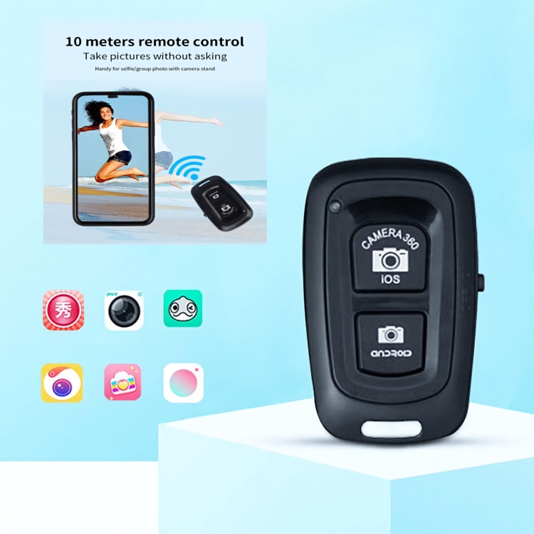 Dual-key Bluetooth Remote Shutter Camera Control Self-timer (Black) Dual-key Bluetooth Remote Shutter Camera Control Self-timer (Black)