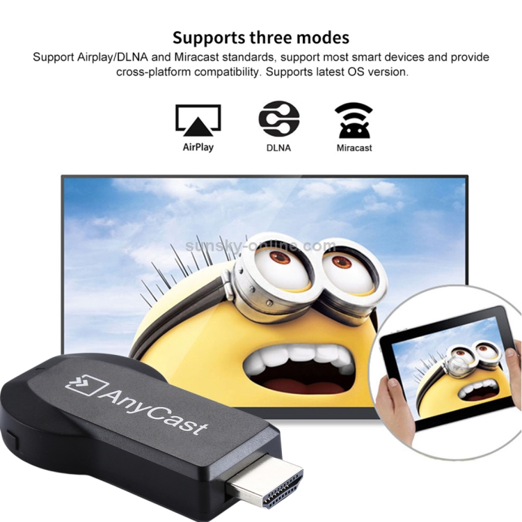 Récepteur d'Affichage Wifi Anycast DLNA Miracast Airplay, Projecteur  d'Écran TV pour Android, Compatible HDMI