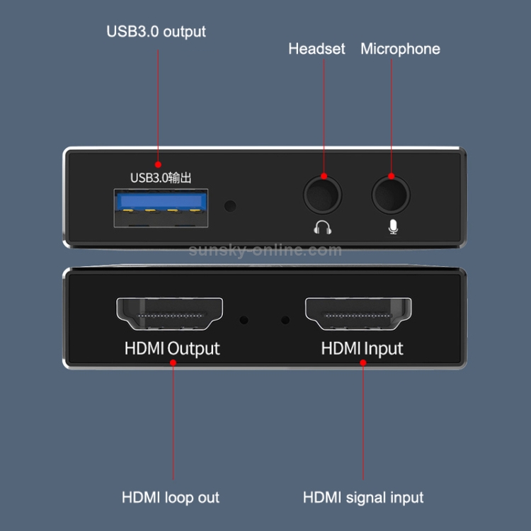 MLX USB 3.0 a HDMI 4K Dispositivo de tarjeta de captura de video HD Convertidor de USB a HDMI - 2