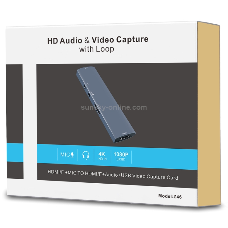 Z46 HDMI + MIC + Audio + Tarjeta de captura de video USB con bucle - 4