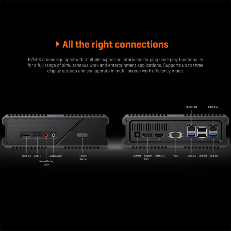 CHUWI RZBOX Windows 11 Mini PC, AMD Ryzen 7 5800H Octa Core, 16GB+512GB, Support Bluetooth, HDMI