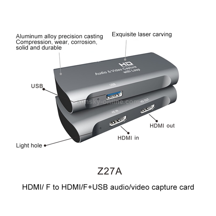 Z27A HDMI Hembra a HDMI Hembra Caja de captura de audio y video USB - 3