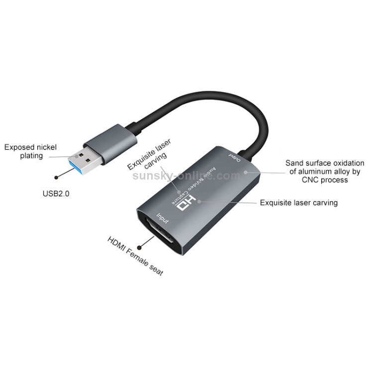 Z29 HDMI Hembra a USB 2.0 Macho + Audio VideoCapture Box - 3