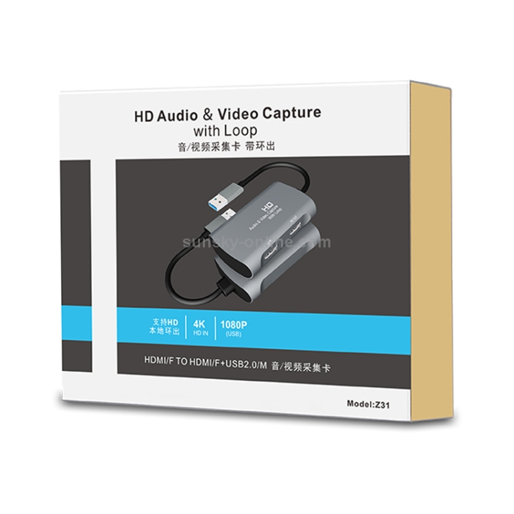 Z31 HDMI hembra a HDMI hembra + Audio + USB 2.0 Caja de captura de video - 2