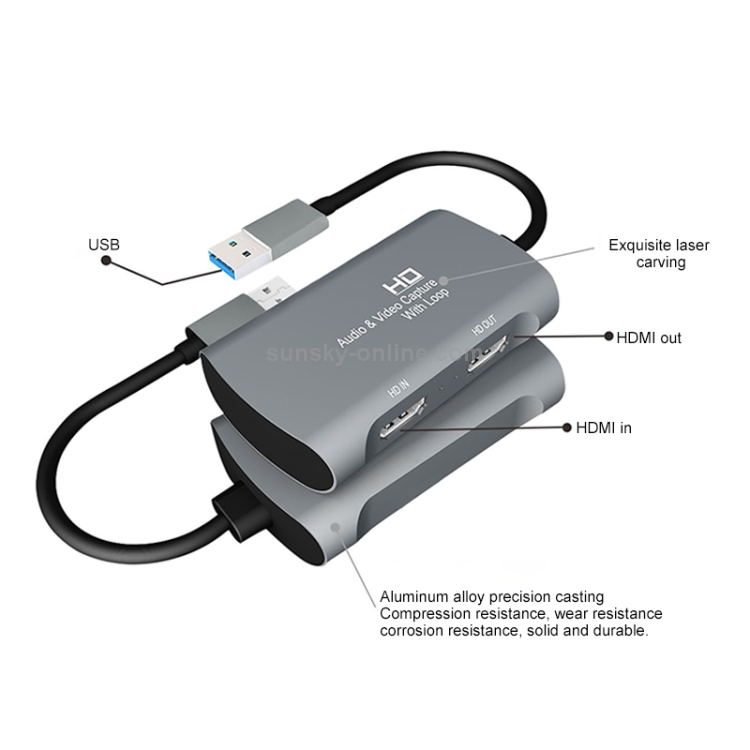 Z31 HDMI hembra a HDMI hembra + Audio + USB 2.0 Caja de captura de video - 3
