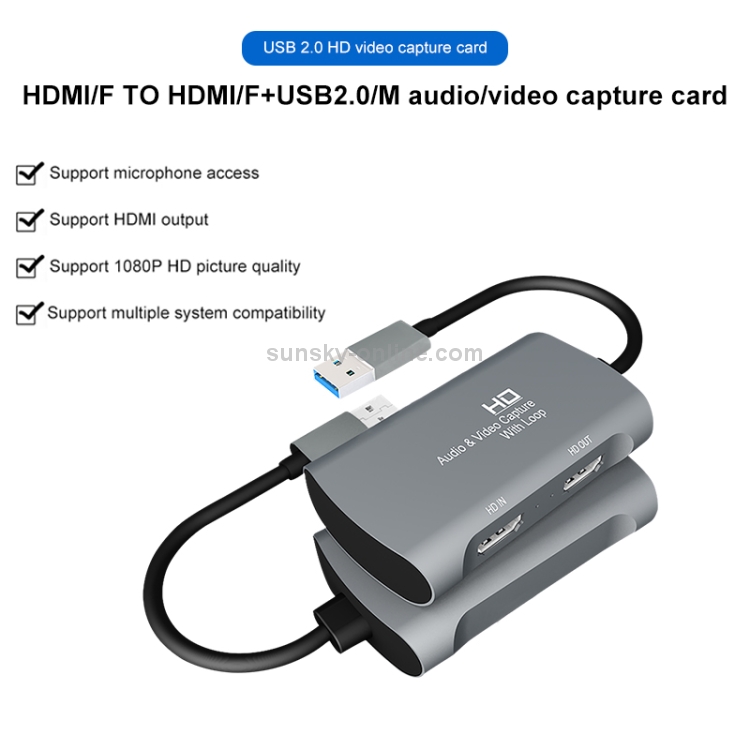 Z31 HDMI hembra a HDMI hembra + Audio + USB 2.0 Caja de captura de video - 5