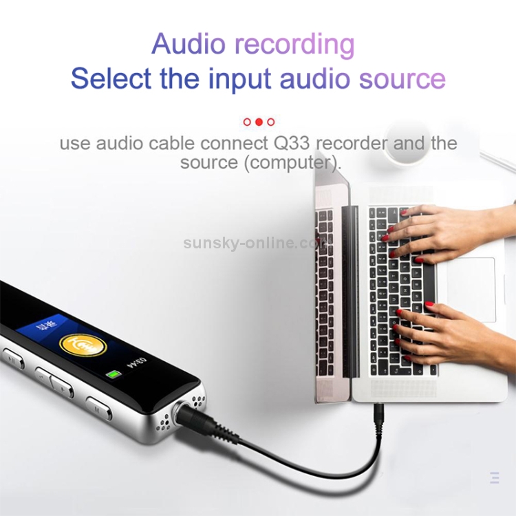 Q33 Reproducción externa MP3 Control de voz Lápiz de grabación de reducción de ruido de alta definición, 4G, Soporte de protección con contraseña y grabación de un toque - 8