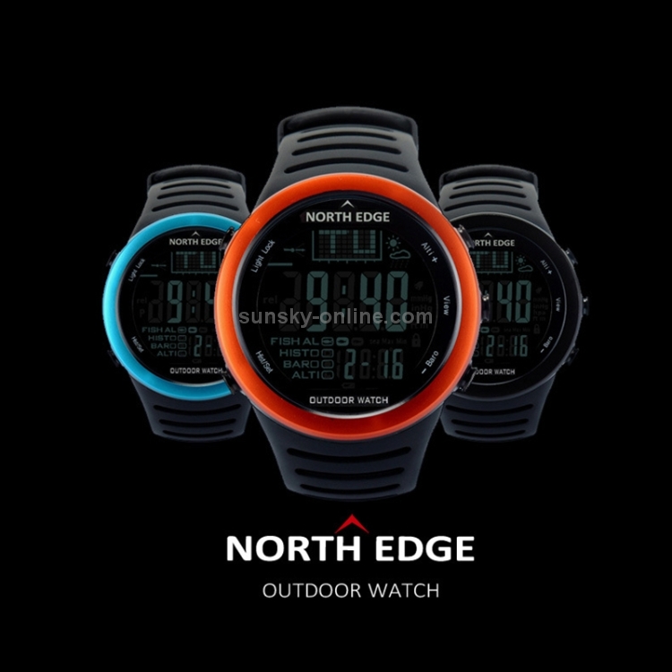 720 North Edge Men Fashion Professional Outdoor Sport Waterproof Fishing  Climbing Hiking Smart Digital Watch, Support Barometer & Thermometer(Orange)