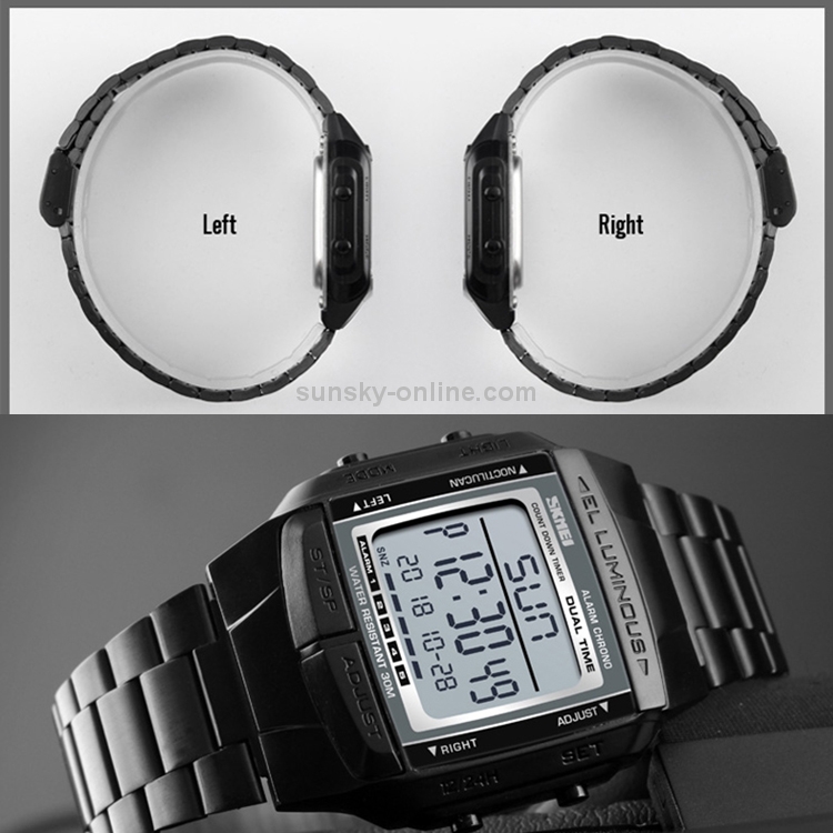 SUNSKY - SKMEI 1381 Multifunctional Men Outdoor Business Sport Noctilucent  Waterproof Digital Wrist Watch(Coffee)