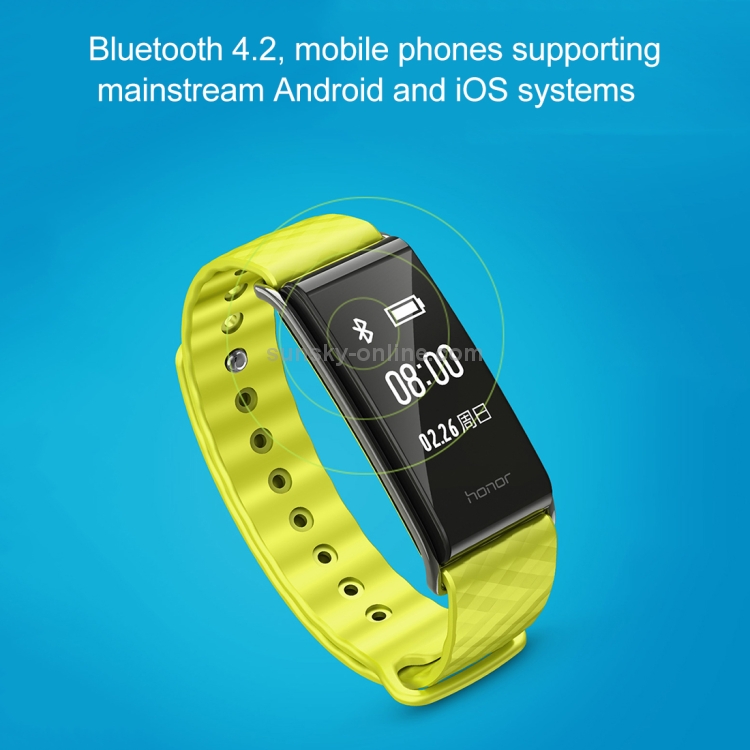 Original Huawei Honor A2 0.96 inch OLED Screen Fitness Tracker Smart Wristband IP67 Waterproof Support Sports Mode Heart Rate Monitor Information Reminder Sleep Monitor iOS 8.0 Above Android 4.4 Above...