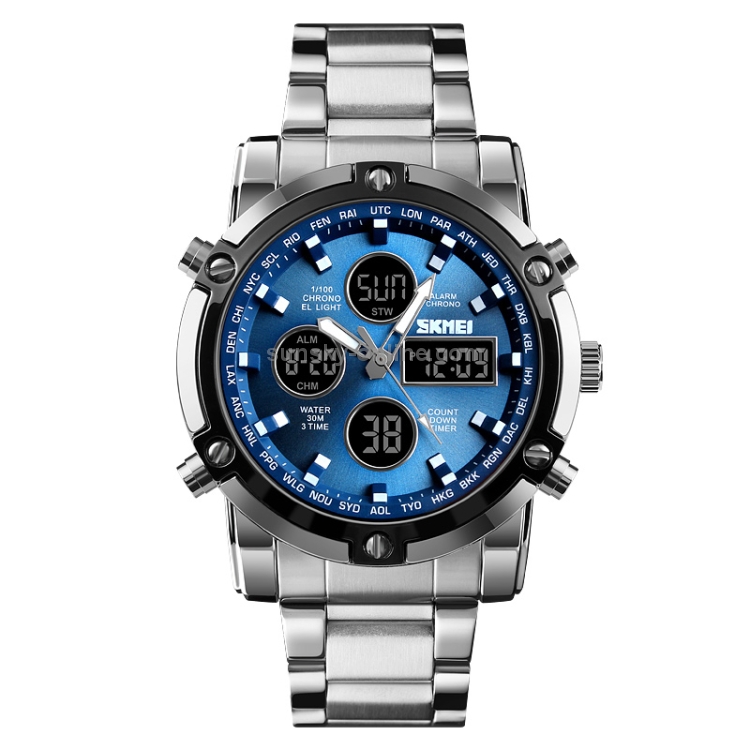 SKMEI Reloj digital de gran cara para hombre, reloj deportivo impermeable  LED militar, cronógrafo, reloj despertador