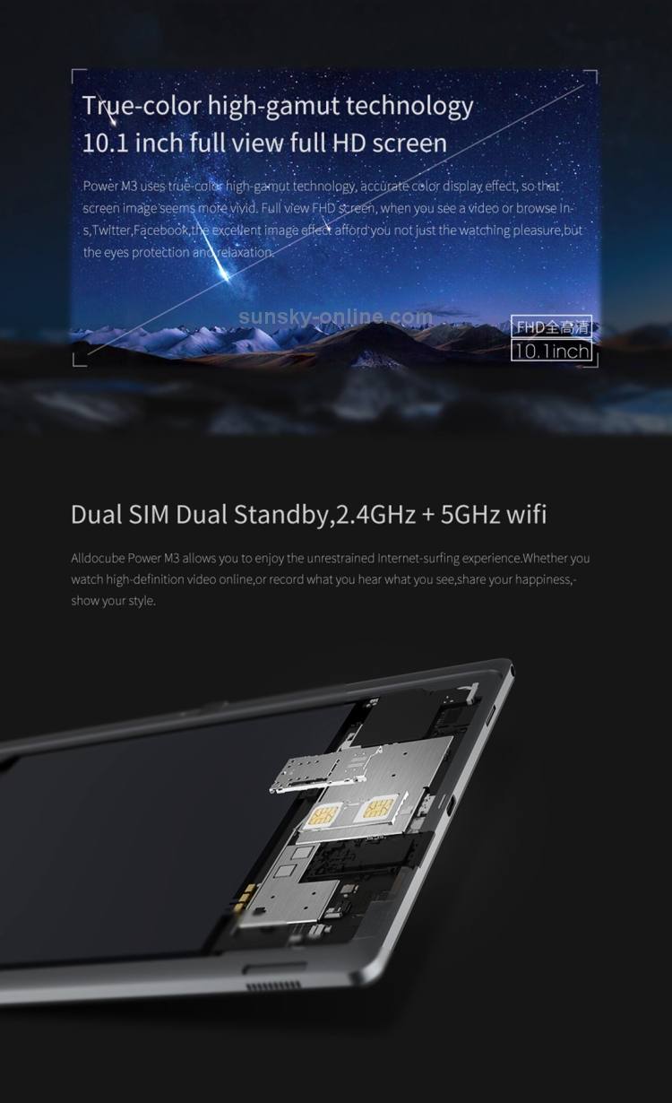 ALLDOCUBE Power M3 4G Call Tablet、10.1インチ、2GB + 32GB