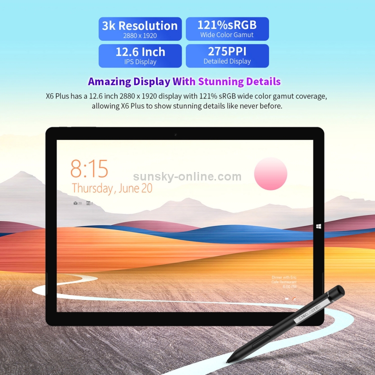 Teclast X6 Plus 2-in-1 Tablet, 12.6 inch, 8GB+256GB