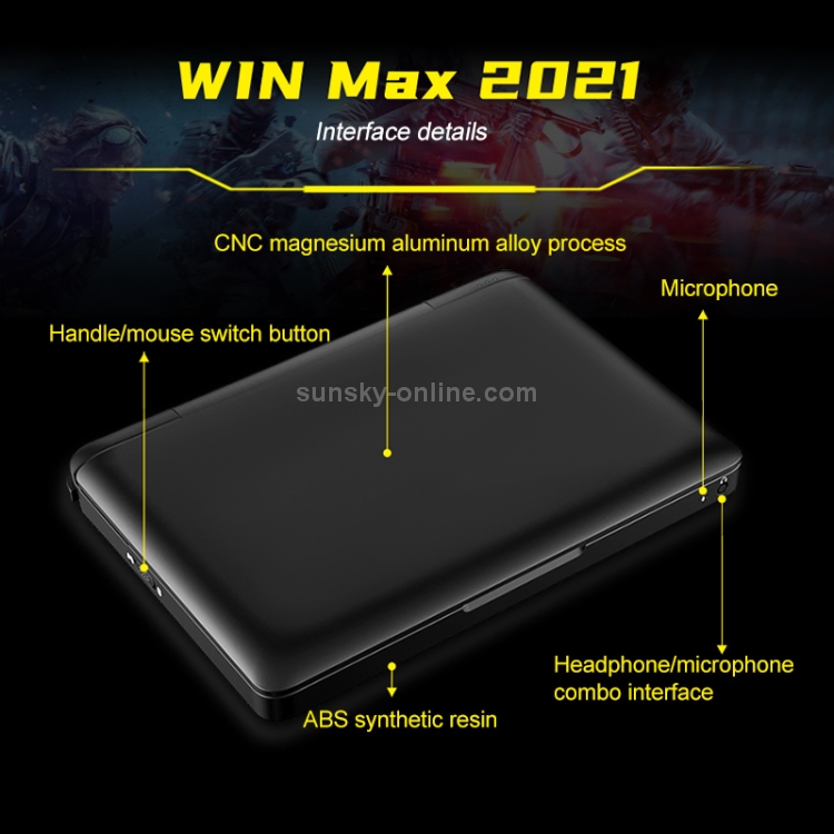 GPD WIN Max 2021 Mini Gaming Laptop, 8.0 inch, 16GB+1TB, Windows 11 Intel Core i7-1195G7 Quad Core up to 5.0Ghz, Support Dual Band WiFi & Bluetooth & HDMI(Black) - 6