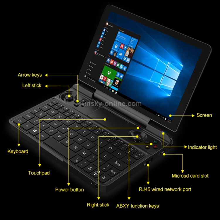 GPD WIN Max 2021 Mini Gaming Laptop, 8.0 inch, 16GB+1TB, Windows 11 Intel Core i7-1195G7 Quad Core up to 5.0Ghz, Support Dual Band WiFi & Bluetooth & HDMI(Black) - 8