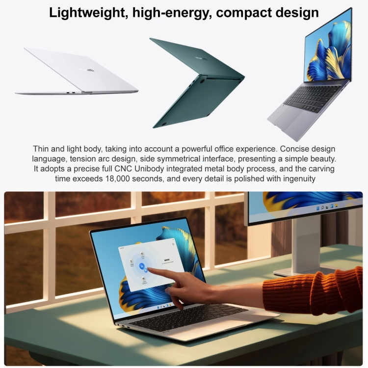 HUAWEI MateBook X Pro 2021 Laptop, 13.9 inch, 16GB+512GB, Windows 10 Home Chinese Version, Intel Core i7-1165G7 Quad Core, 3K FHD Screen, Support Wi-Fi 6 / Bluetooth, US Plug(Emerald) - 5