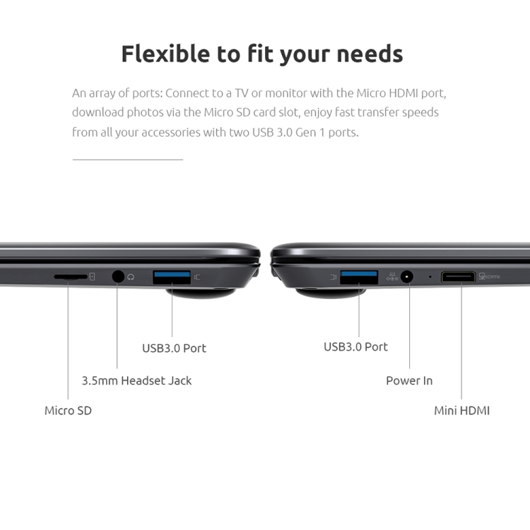 BMAX MAXBook X15, 15.6 inch, 8GB+256GB, Windows 10 Pro, Intel Gemini Lake N4100 Quad Core, Support WiFi / Bluetooth / TF Card, US & EU Plug(Space Grey) - 6