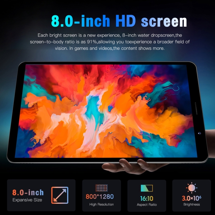 Tab14 / P14 แท็บเล็ตโทรศัพท์, 1GB + 16GB, หน้าจอ 8.0 นิ้ว