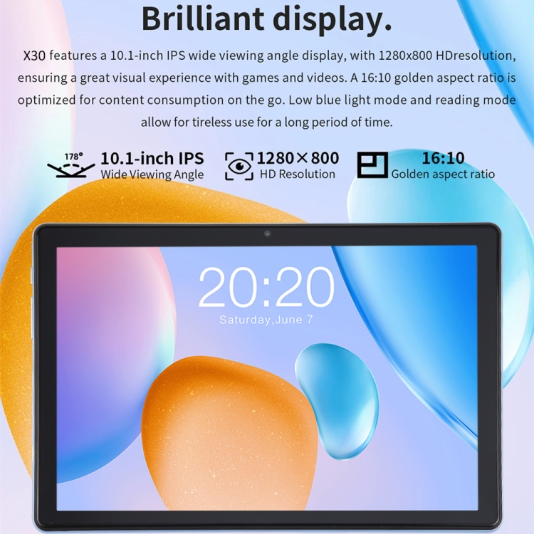Tablette tactile 10,1 -3G double carte SIM - 16Go Wifi - Bluetooth - Noir  HD 1280 x 800