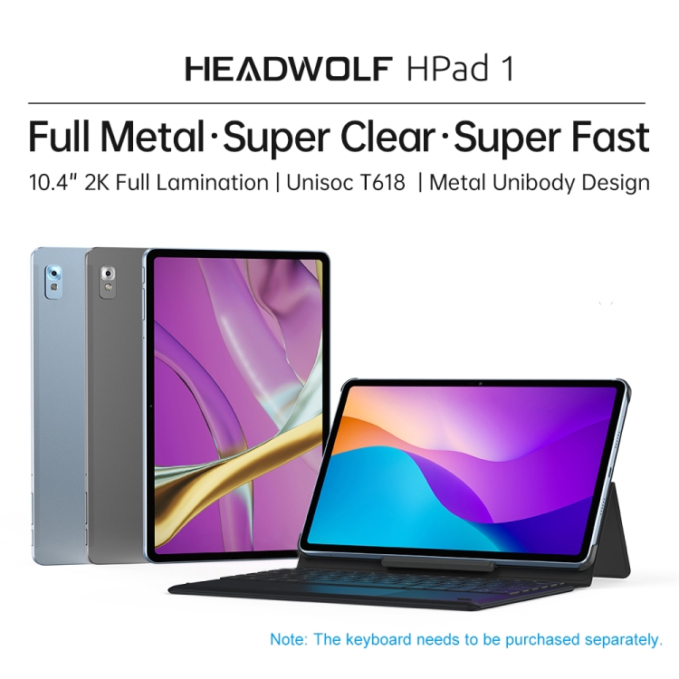 HEADWOLF Hpad1 4G LTE平板10.4英寸8GB+128GB 安卓11展锐T618八核支持