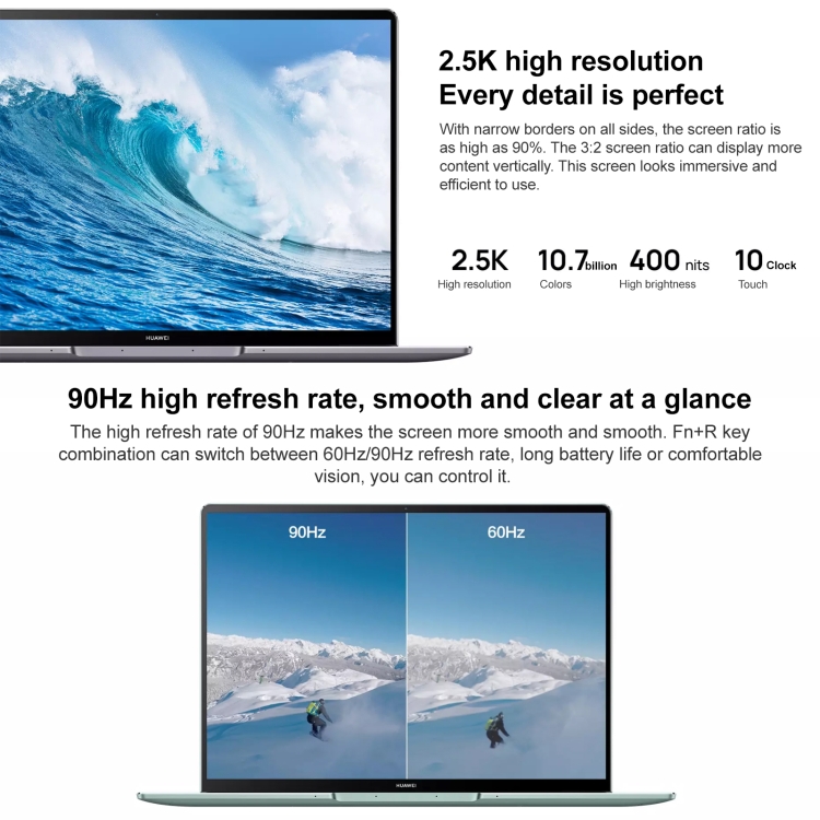 Huawei MateBook 13s Laptop, 16GB+512GB, Windows 10 Home Chinese Version, Intel Core i7-11370H Quad Core up to 4.8GHz, Iris Xe Graphics, Support Bluetooth / HDMI, US Plug(Silver) - 4