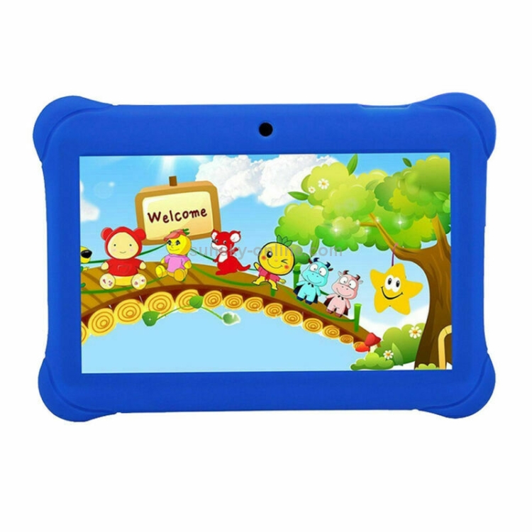 Q88 Kids Education Tablet PC, 7,0 pouces, 1 Go + 8 Go, Android 4.4 Allwinner A33 Quad Core, WiFi, Bluetooth, OTG, FM, double caméra, avec étui en silicone (bleu) - 1