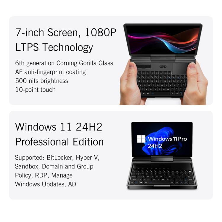 GPD MicroPC　Windows11 New 7-inch Screen Mini Laptop GPD MicroPC 2 Intel® Core™ i3