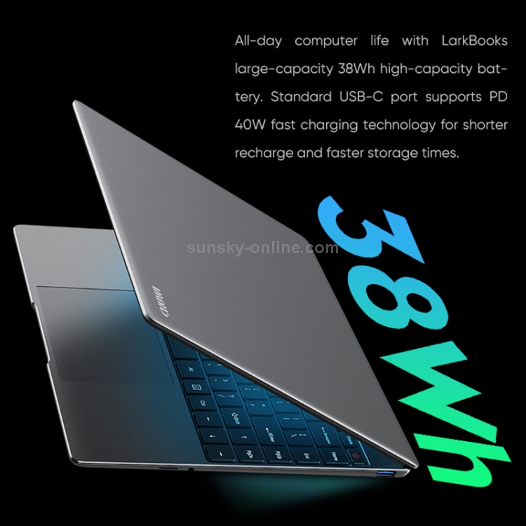 CHUWI LarkBook X Laptop, 14 inch, 8GB+256GB, Windows 10, Intel Celeron N5100 Quad Core 1.1GHz-2.8GHz, Support Dual Band WiFi / Bluetooth / TF Card Extension (Dark Gray) - 10
