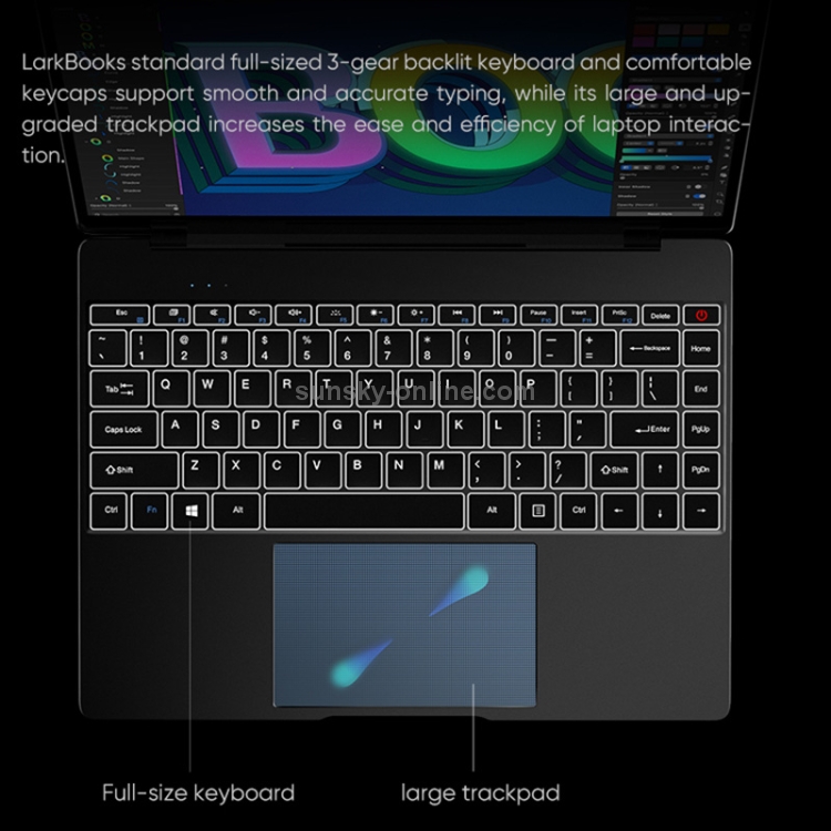 CHUWI LarkBook X Laptop, 14 inch, 8GB+256GB, Windows 10, Intel Celeron N5100 Quad Core 1.1GHz-2.8GHz, Support Dual Band WiFi / Bluetooth / TF Card Extension (Dark Gray) - 11
