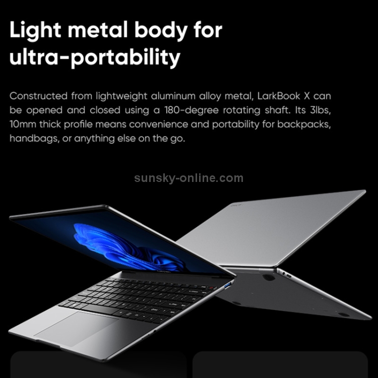 CHUWI LarkBook X Laptop, 14 inch, 8GB+256GB, Windows 10, Intel Celeron N5100 Quad Core 1.1GHz-2.8GHz, Support Dual Band WiFi / Bluetooth / TF Card Extension (Dark Gray) - 5