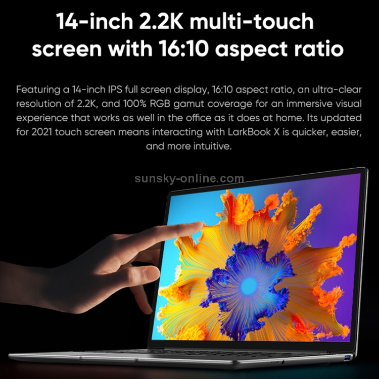 CHUWI LarkBook X Laptop, 14 inch, 8GB+256GB, Windows 10, Intel Celeron N5100 Quad Core 1.1GHz-2.8GHz, Support Dual Band WiFi / Bluetooth / TF Card Extension (Dark Gray) - 6