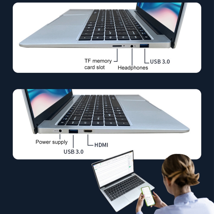 S07 14 インチ 超薄型ノートパソコン、12GB+128GB、Windows 11