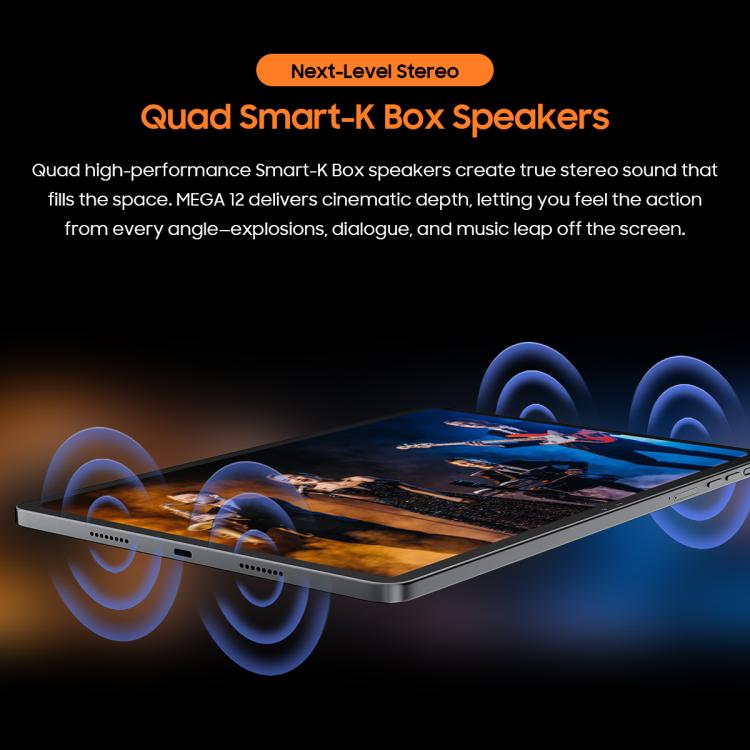 Планшет Blackview MEGA 12, 12 ГБ + 256 ГБ, 12,2 дюйма, Android 16, восьмиядерный процессор MediaTek Dimensity 7200, сеть: 5G, глобальная версия с Google Play (серый). - B2