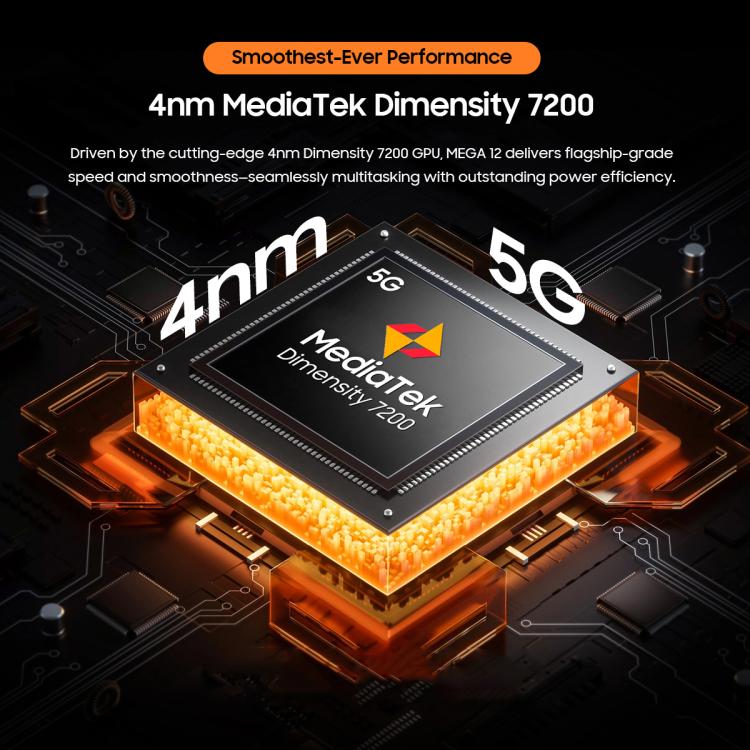 Планшет Blackview MEGA 12, 12 ГБ + 256 ГБ, 12,2 дюйма, Android 16, восьмиядерный процессор MediaTek Dimensity 7200, сеть: 5G, глобальная версия с Google Play (серый). - B4