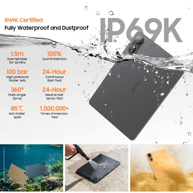 Планшет Blackview MEGA 12, 12 ГБ + 256 ГБ, 12,2 дюйма, Android 16, восьмиядерный процессор MediaTek Dimensity 7200, сеть: 5G, глобальная версия с Google Play (серый). - B7