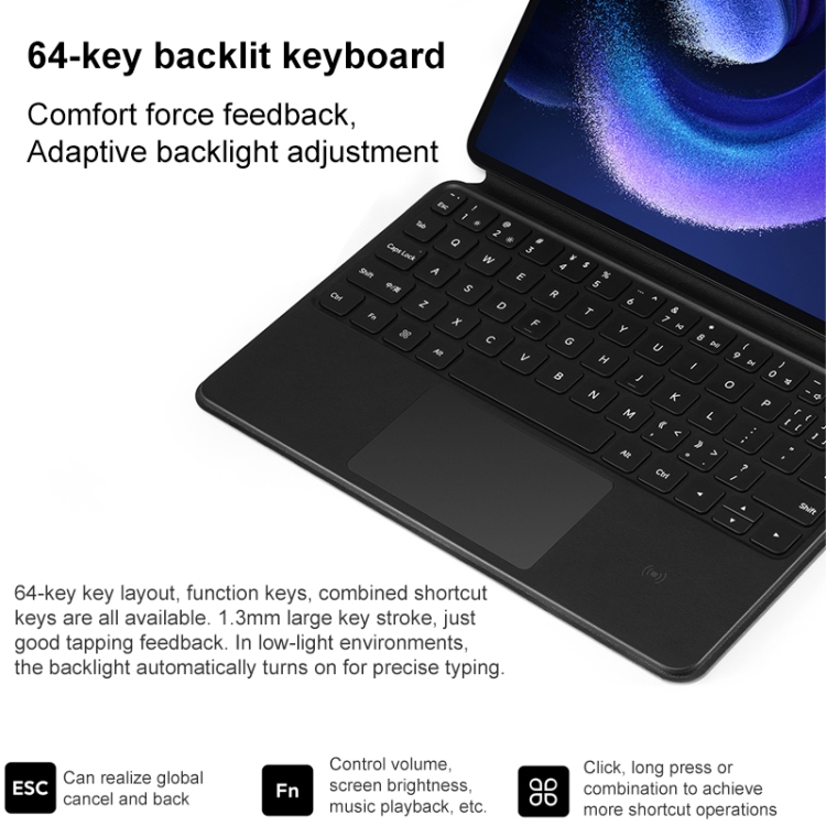 Xiaomi-funda para teclado de la serie Pad 6 /6 Pro, Control táctil