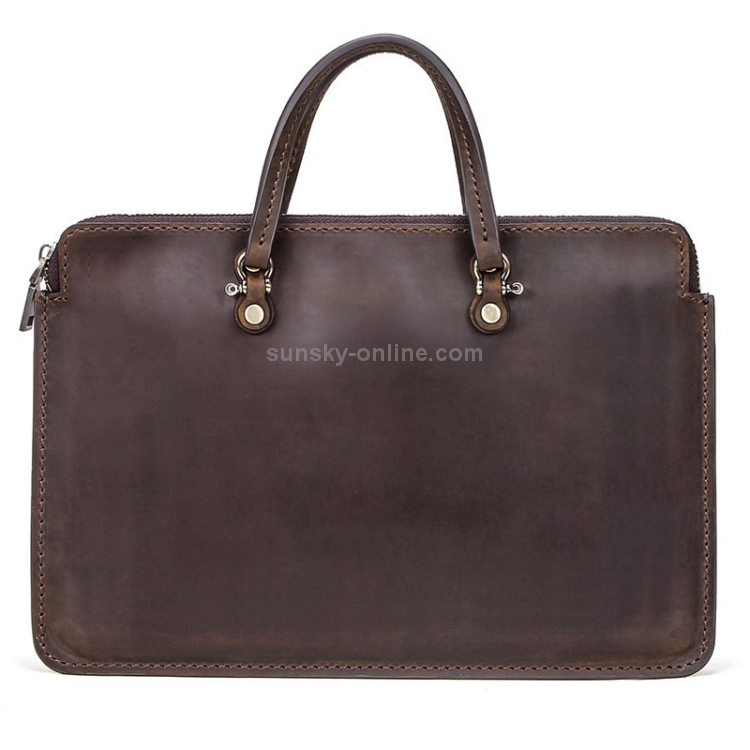 CF3004 For Macbook Pro 15 inch Retro Crazy Horse Texture Zipper Multifunctional Laptop Handbag(Coffee) CF3004 For Macbook Pro 15 inch Retro Crazy Horse Texture Zipper Multifunctional Laptop Handbag(Coffee)