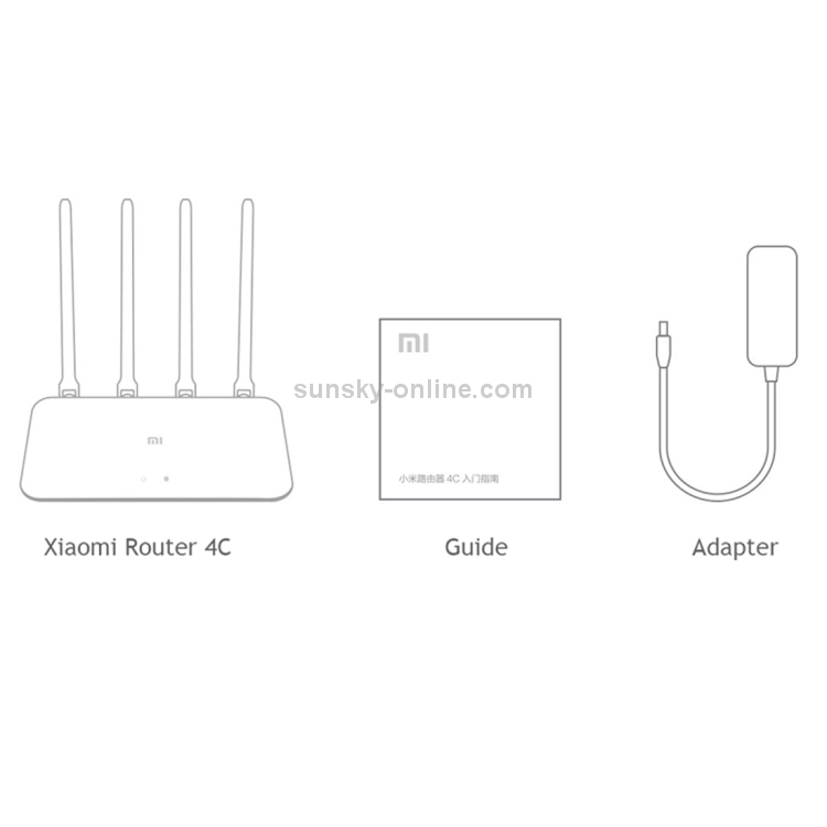 Acheter Routeur WIFI d'origine Xiaomi Mi 4C 64 RAM 802.11 b/g/n 2.4 GHz 300  Mbps 4 antennes contrôle intelligent par application