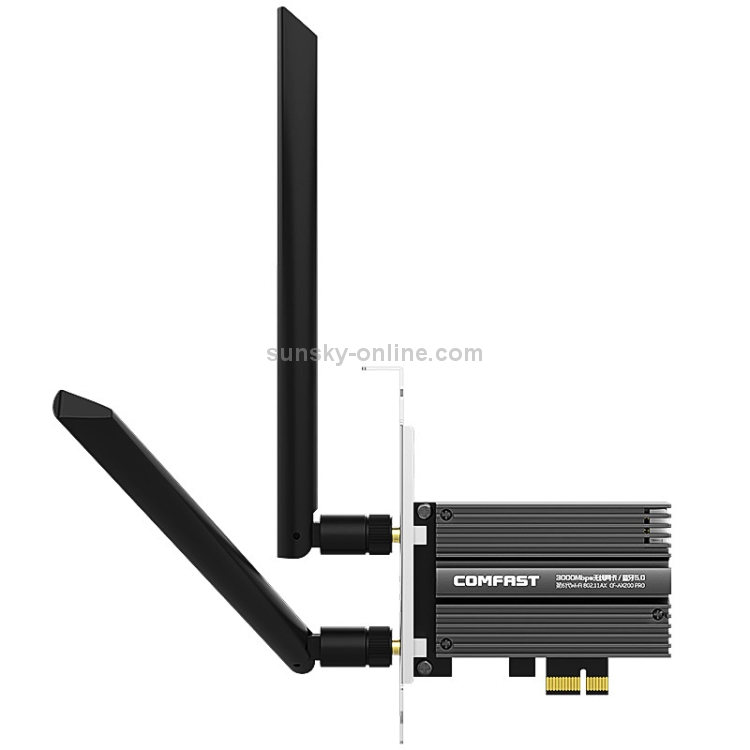 COMPASTO CF-AX200 PRO 3000MBPS Bluetooth PCI-E WiFi adaptador de tarjeta de red con 2 antenas - 1