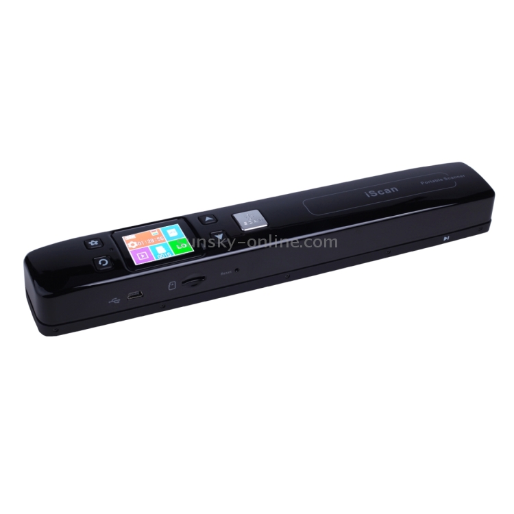 Escáner de mano portátil de documentos móviles de doble rodillo iScan02 con pantalla LED, compatible con 1050DPI / 600DPI / 300DPI / PDF / JPG / TF (negro) - 1