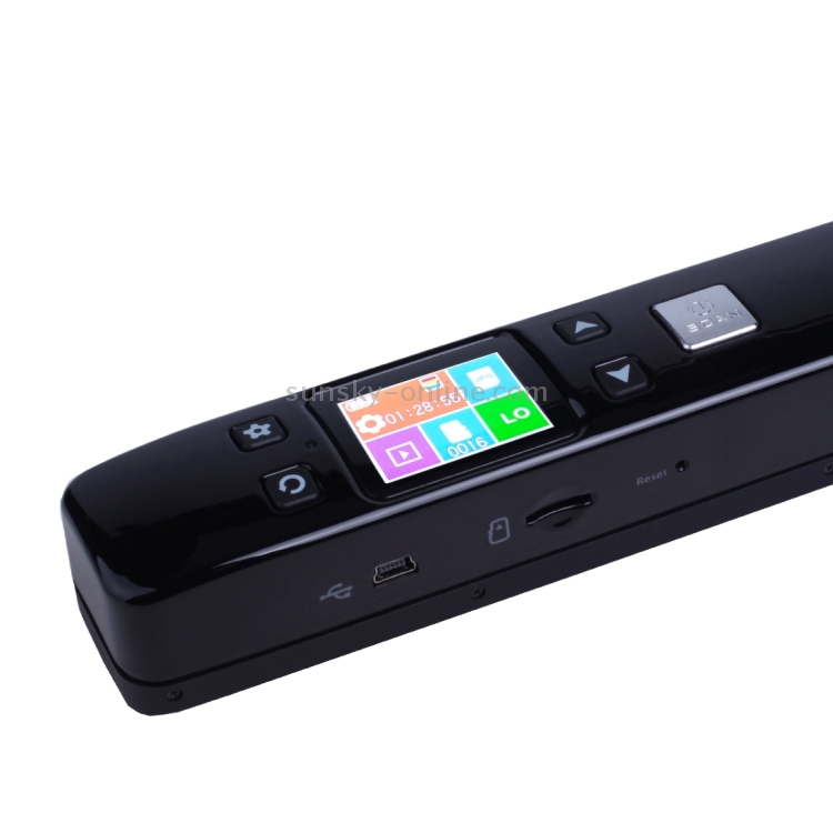 Escáner de mano portátil de documentos móviles de doble rodillo iScan02 con pantalla LED, compatible con 1050DPI / 600DPI / 300DPI / PDF / JPG / TF (negro) - 2