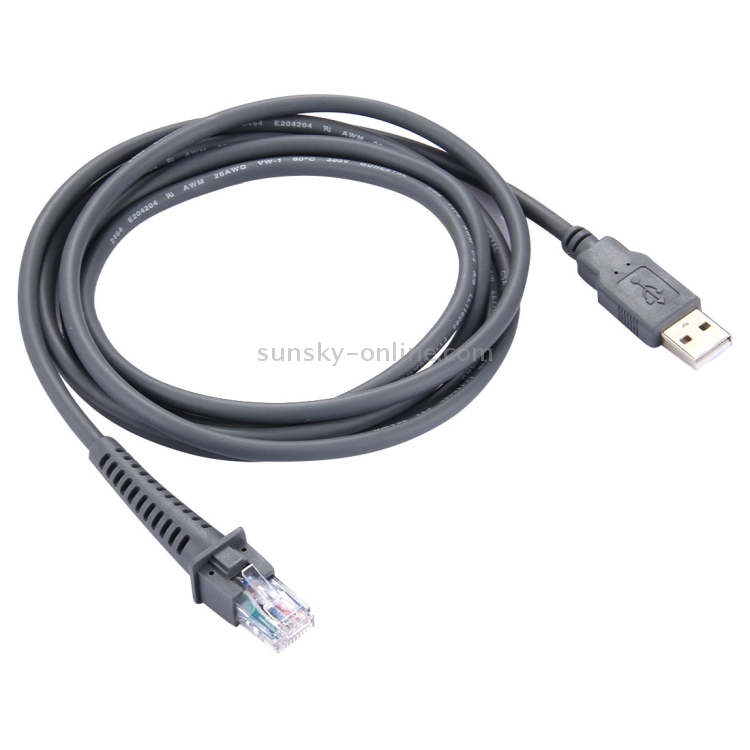 Whizzotech USB A male to RJ45 Cable 7ft 2M for Symbol Barcode Scanner LS4278 LS2208 2208AP LS9208 1 