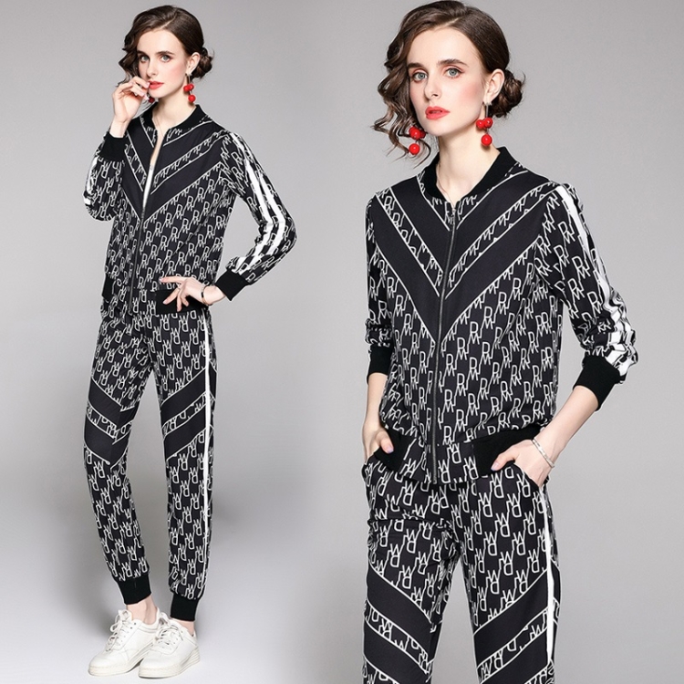 Ladies Slim Breathable Printing Suit (XL) - 4