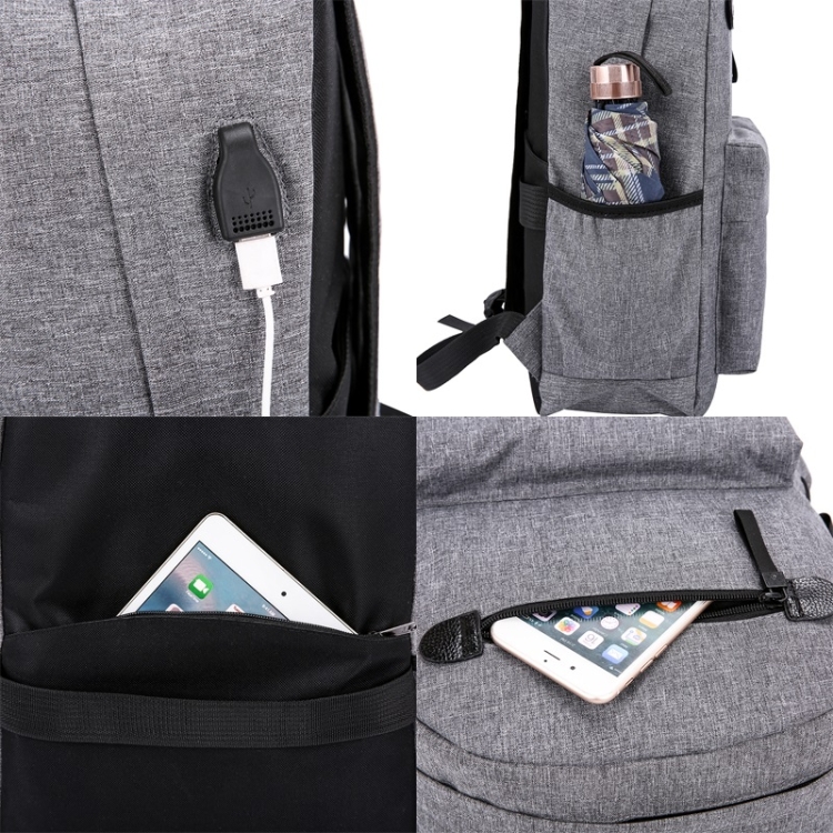 Mochila de viaje con bolsa de hombro doble cómoda multifunción para exteriores con puerto de carga USB externo - 8
