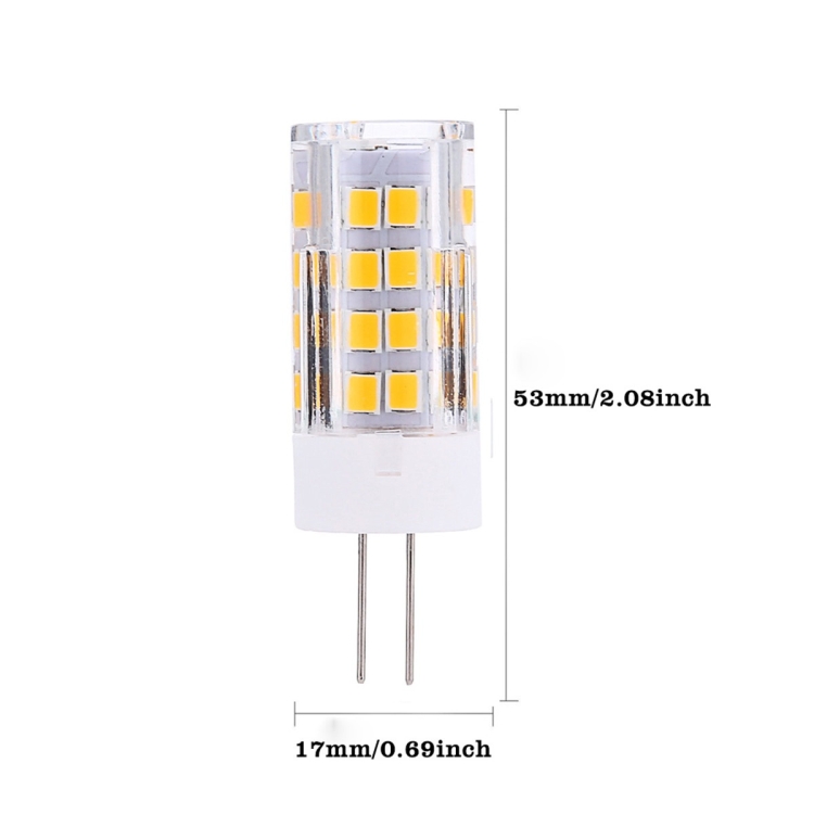 10 ชิ้น G4 5W 2835SMD 51LED เซรามิกส์ไฟ LED ข้าวโพด, AC 220-240V (สีขาวนวล)