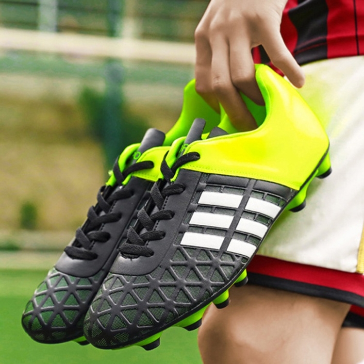 Zapatos de fútbol de PU cómodos y ligeros para niños y adultos (Color:  Verde Talla: 37)