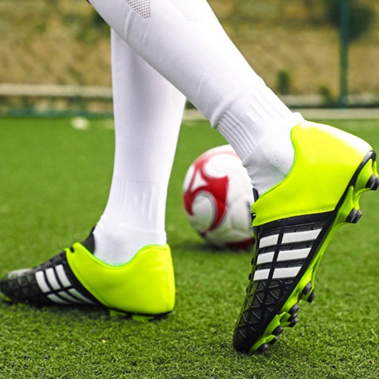 Zapatos de fútbol de PU cómodos y ligeros para niños y adultos (Color:  Verde Talla: 43)